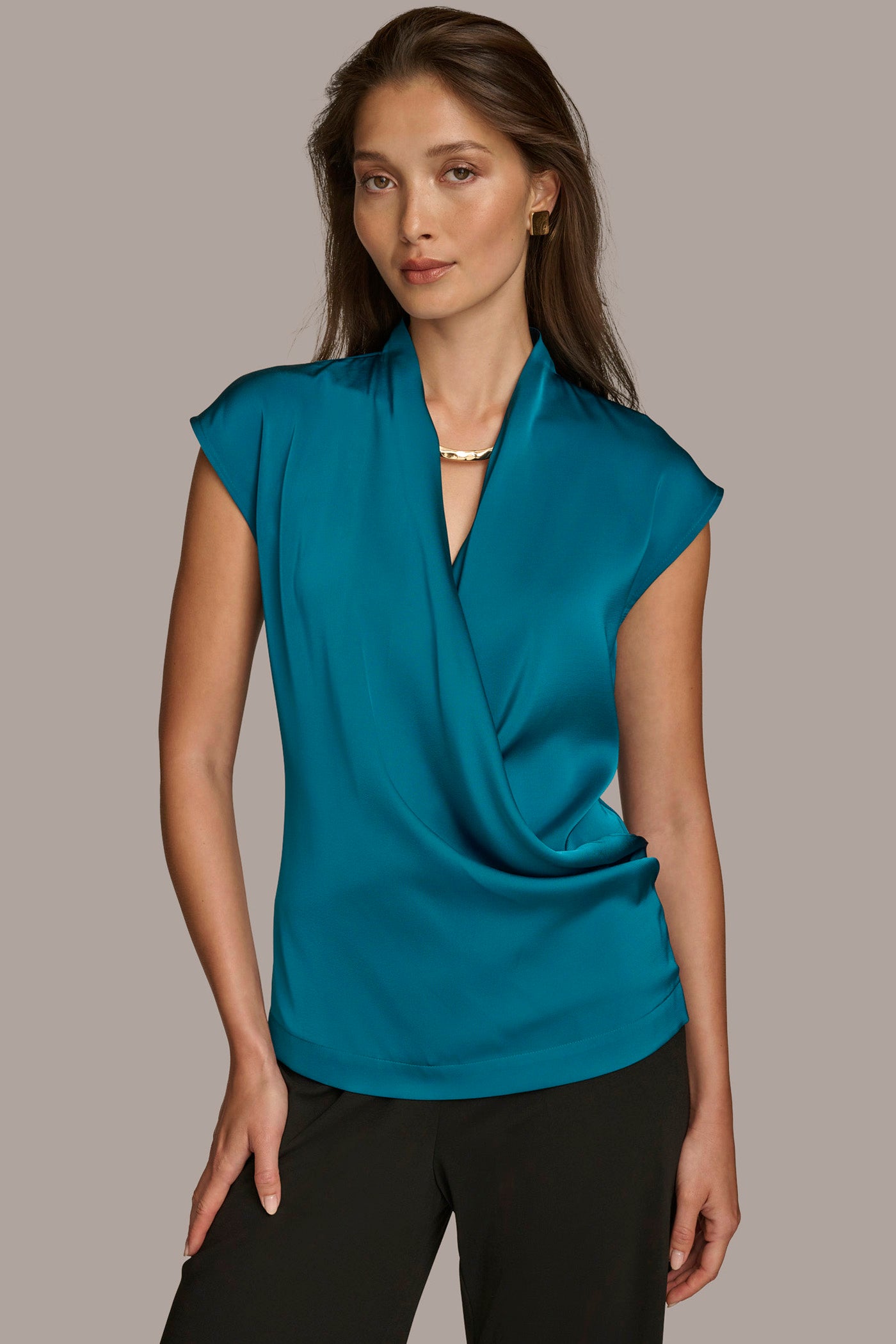 (image for) UNIQUE FLAVOR FAUX WRAP TOP